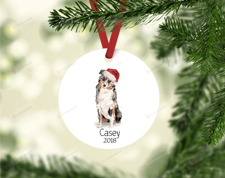 Personalized Australian Shepherd Dog Ornament, Gifts For Dog Owners Ornament, Christmas Gift Ornament
