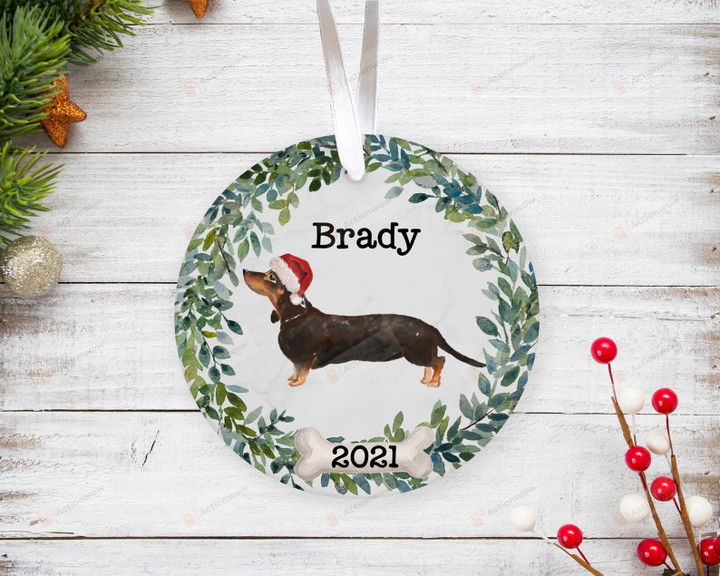 Personalized Dachshund Ornament, Dog Lover Ornament, Christmas Gift Ornament