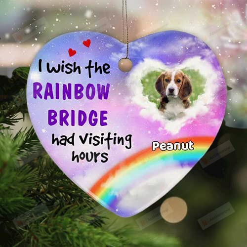 Personalized Photo I Wish Rainbow Bridge Had Visiting Hours Ornament Pet In Heaven Gift Memorial Ornament Hanging Decoration Christmas