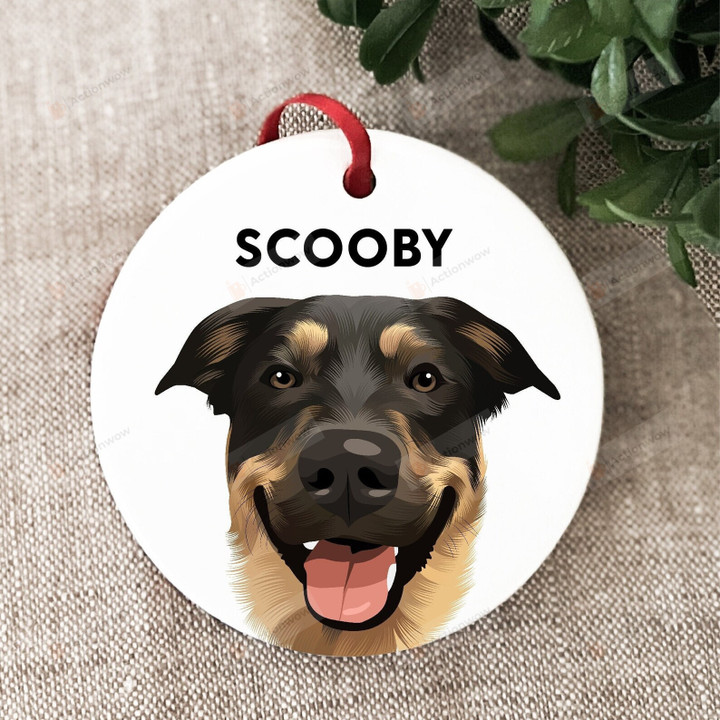 Personalized Dog Merry Christmas Ornament, Gift For Dog Lovers Ornament, Christmas Gift Ornament
