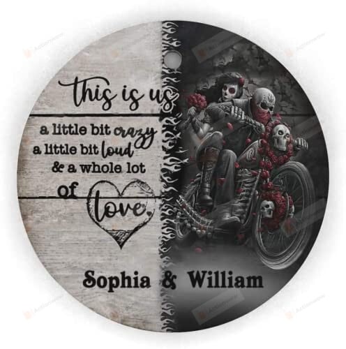 Personalized Tatoo Girl Skeleton Motorcycle Ornament Gifts For Couple, Bikers Christmas Ornament Decoration Ornament Hanging Decoration Christmas Tree Ornament