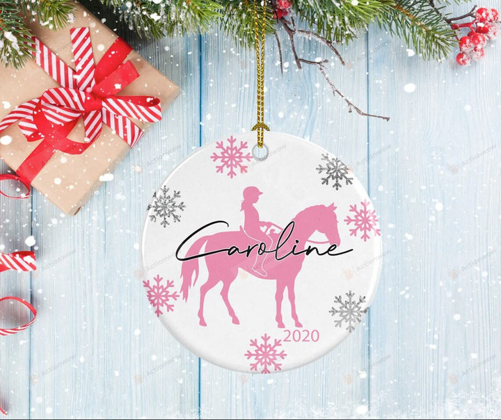 Personalized Equestrian Ornament, Custom Name Year Equestrian Girl Ornament - Merry Xmas Gifts For Equestrian Lovers, Horse Lovers, Christmas Tree Decoration