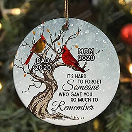 Personalized Family Memorial Cardinals Ornament For Dad Mom Grandma Grandpa Custom Name And Year Circle Ornament Tree Decor Lost Loved One Memorial Idea Keepsake Gifts For Christmas Xmas