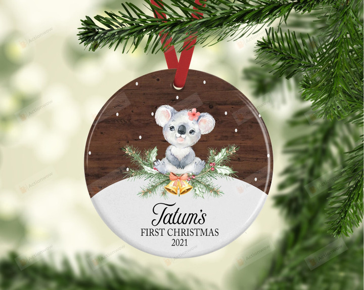 Personalized First Christmas With Koala Bear Ornament, Gift For Koala Bear Ornament, Christmas Gift Ornament