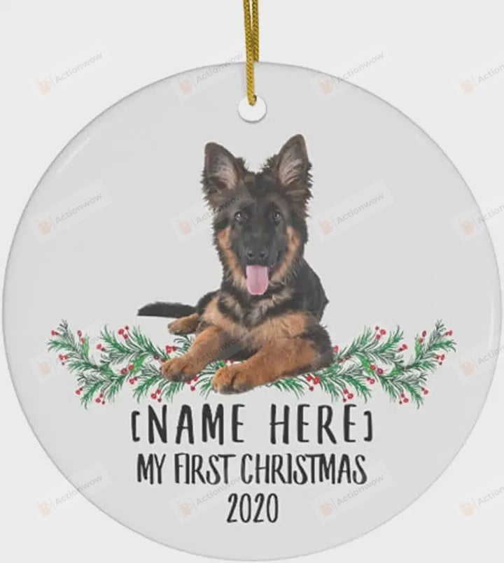 Personalized German Shepherd My First Christams Ornament, Gifts For Dog Owners Ornament, Christmas Gift Ornament