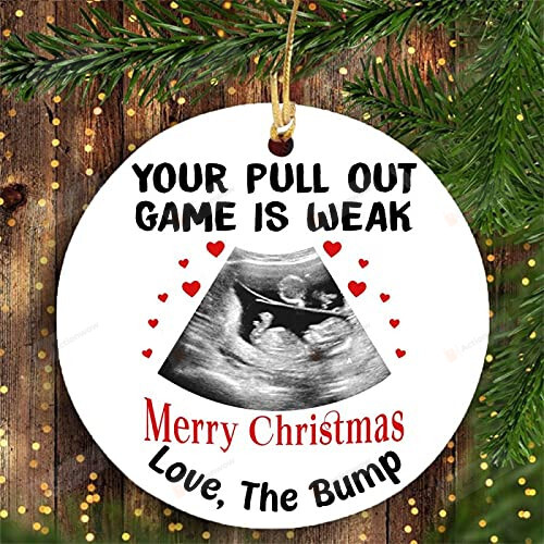 Personalized Ultrasound Photo Your Pull Out Game Is Weak Ornament Gift For Dad To Be Mom To Be Car Hanging Ornament Hanging Decoration Christmas Tree Gift For Merry Christmas Ornament
