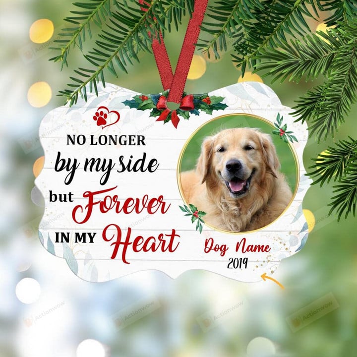 Personalized Memorial Ornament 2021 Ornament With Photo No Longer By My Side Ornament Memorial Ornaments For Loss Of Pet- Benelux Aluminum Ornament For Christmas Trees Decoration Memorial Gifts
