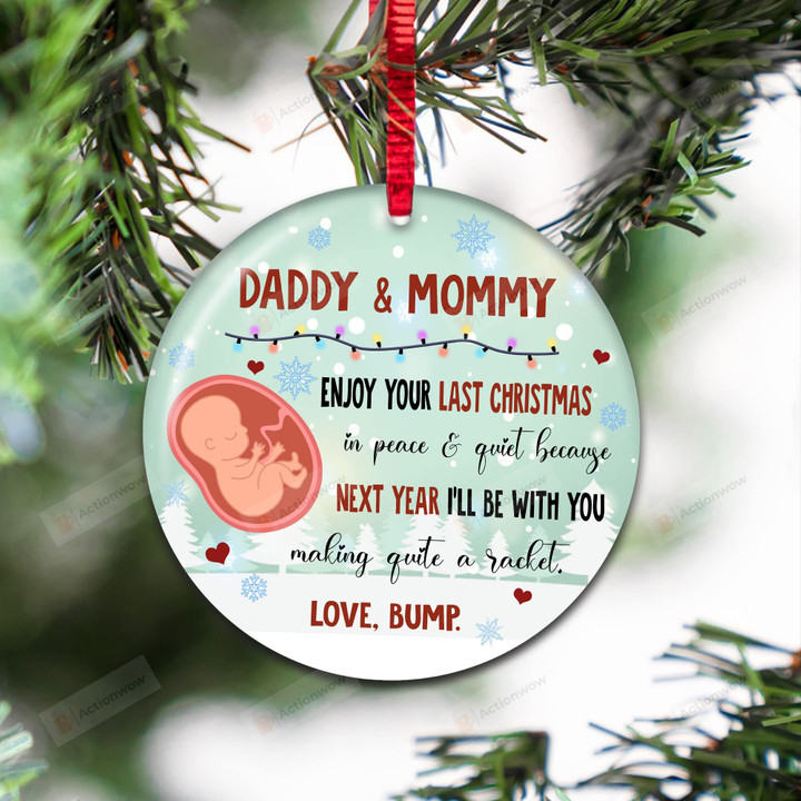 Baby Love Ornament Gifts For Daddy & Mommy Enjoy Your Last Christmas In Peace Ornament Love Family Ornament