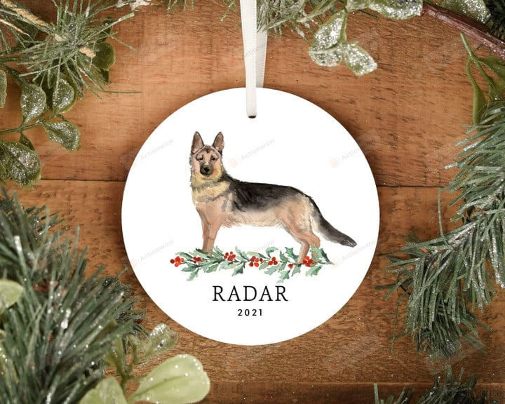 Personalized German Shepherd Dog Ornament, Gifts For Dog Owners Ornament, Christmas Gift Ornament