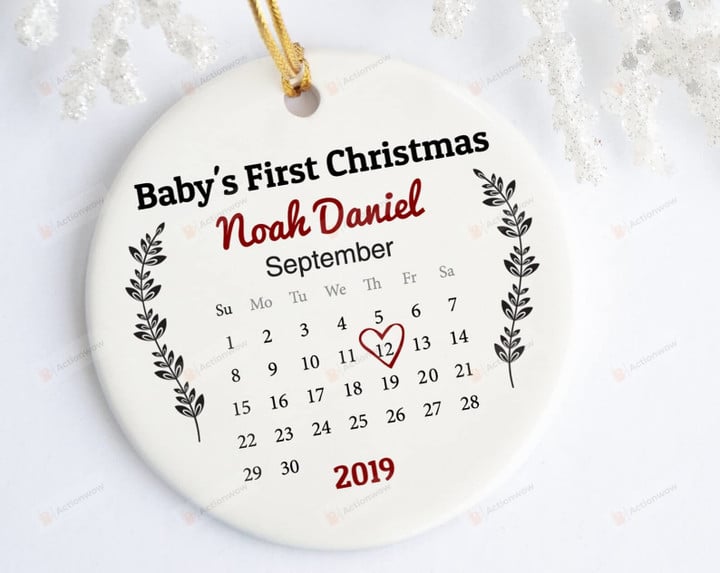 Personalized Baby's First Christmas Ornament Calender Newborn Custom Decor Holiday Christmas Tree Gifts Christmas Ceramic Ornament Haging Decoration Christmas Tree Decor Xmas Gifts