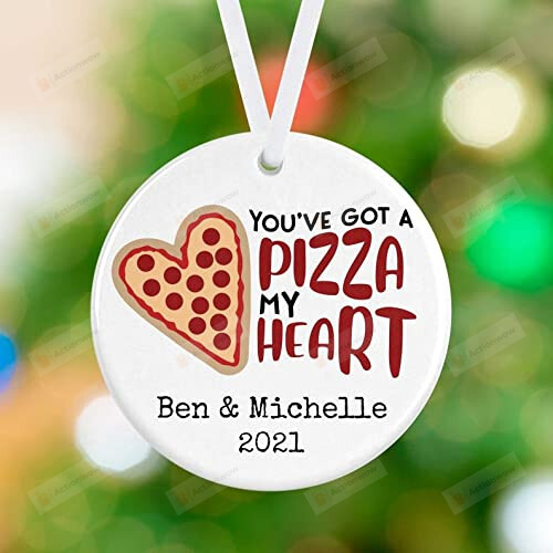 Personalized You've Got A Pizza My Heart Ornament, Cheesy Ornament - Xmas Gifts For Couple, Christmas Tree Decoration