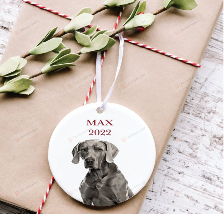 Personalized Weimaraner Dog Ornament, Gifts For Dog Owners Ornament, Weimaraner Lover Gifts Ornament