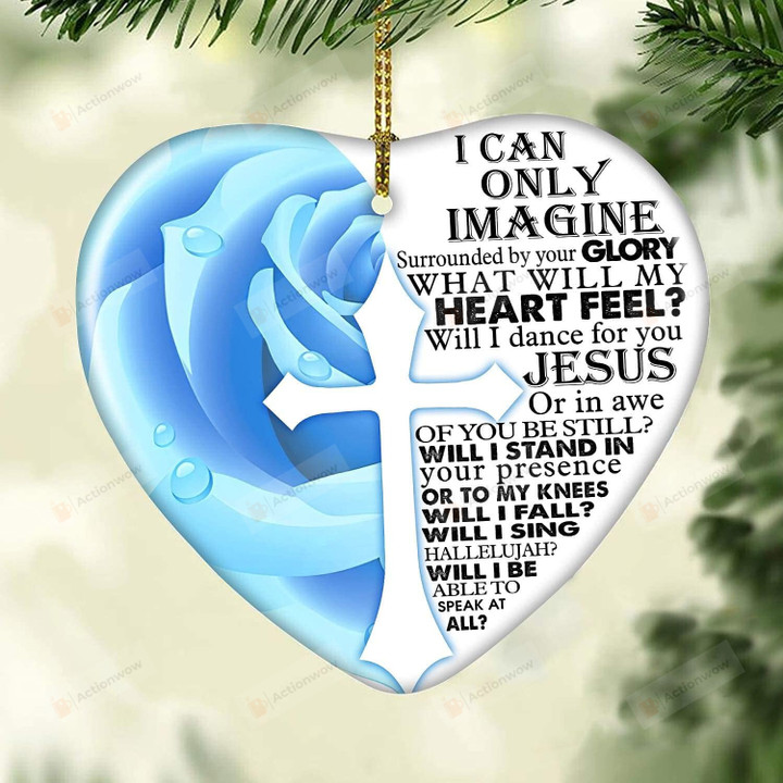 Jesus Half Rose With Cross I Can Only Imagine Home & Kitchen Christmas Ornament Decorative Hanging Ornamnets