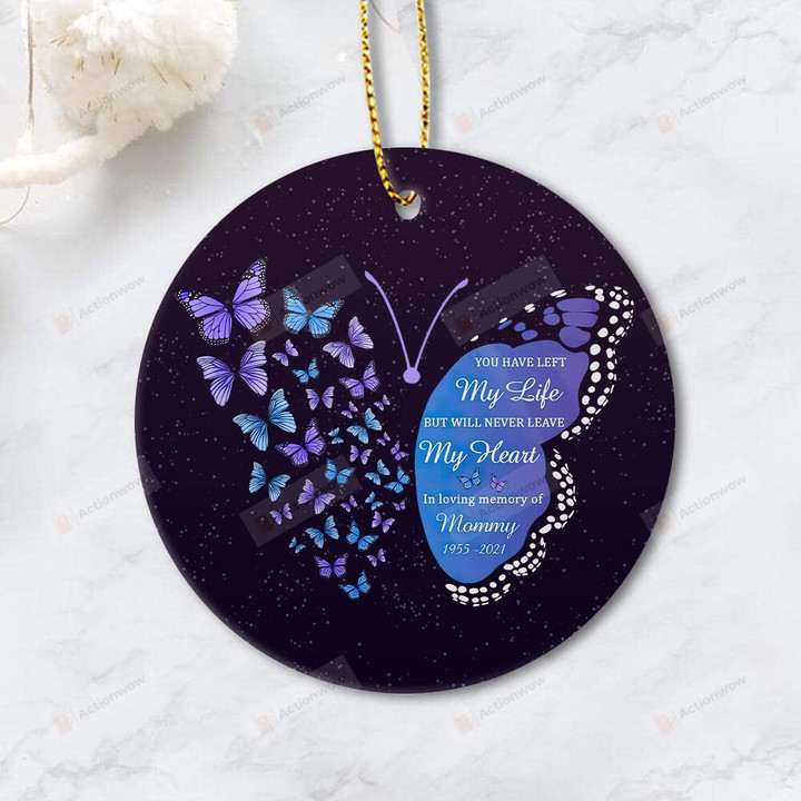 Personalized Butterflies Purple Memorial Jesus Ornament Custom Name Christmas Tree Hanging Decoration Butterflies In Loving Memory Gifts For Dad Mom Grandma Grandpa From Children Memorial Gifts