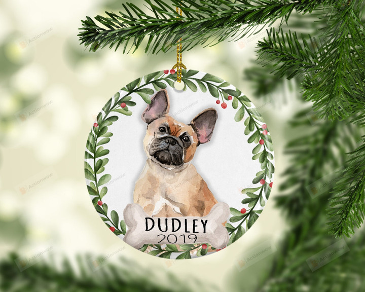 Personalized French Bulldog Ornament, Gifts For Dog Owners Ornament, Christmas Gift Ornament