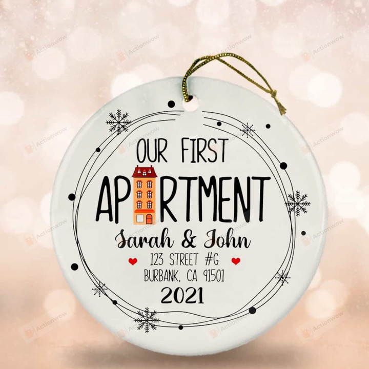 Customized Our First Apartment Ornament 2021 Christmas Christmas Tree Hanging Decoration For New Couple Bestfriend From Colleague Friend On Christmas Wedding Decoration