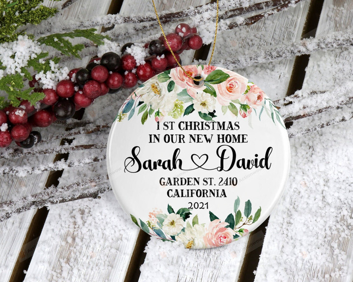 Personalized First Christmas In Our New Home, Couple Gift Ornament, Christmas Gift Ornament