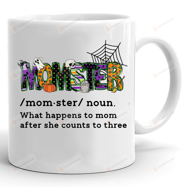 Momster Definition Mug, Halloween Mama Mug, Mom Life Mug, Gifts For Mom From Daughter Son, Halloween Gifts