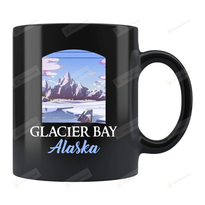 Glacier Bay Alaska Black Mug Glacier Bay Gifts National Park Mug Alaska Mug