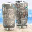 Personalized Butterfly My Mind Still Talks To You Stainless Steel Tumbler Perfect Gifts For Butterfly Lover Tumbler Cups For Coffee/Tea, Great Customized Gifts For Birthday Christmas Thanksgiving