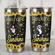 Boston Terrier Dog Sunflower You Are My Sunshine Stainless Steel Tumbler Perfect Gifts For Dog Lover Tumbler Cups For Coffee/Tea, Great Customized Gifts For Birthday Christmas Thanksgiving