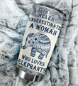 Elephant Pattern A Woman Who Loves Elephants Stainless Steel Tumbler Perfect Gifts For Elephant Lover Tumbler Cups For Coffee/Tea, Great Customized Gifts For Birthday Christmas Thanksgiving