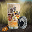 Personalized Farmer Dad Stainless Steel Tumbler Perfect Gifts For Famer Lover Tumbler Cups For Coffee/Tea, Great Customized Gifts For Birthday Christmas Thanksgiving Father's Day