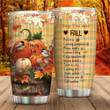 Personalized Pumpkin Things I Love About Fall Stainless Steel Tumbler Perfect Gifts For Pumpkin Lover Tumbler Cups For Coffee/Tea, Great Customized Gifts For Birthday Christmas Thanksgiving
