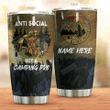 Personalized Camping Anti Social But A Camping Pro Stainless Steel Tumbler Perfect Gifts For Camping Lover Tumbler Cups For Coffee/Tea, Great Customized Gifts For Birthday Christmas Thanksgiving
