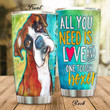 Boxer Dog All You Need Is Love And One Touch Boxer Stainless Steel Tumbler Perfect Gifts For Dog Lover Tumbler Cups For Coffee/Tea, Great Customized Gifts For Birthday Christmas Thanksgiving