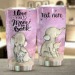 Personalized Elephant Mom And Kids I Love You To The Moon And Back Stainless Steel Tumbler Perfect Gifts For Elephant Lover Tumbler Cups For Coffee/Tea, Great Customized Gifts For Birthday Christmas Thanksgiving