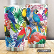 Personalized Tropical Bird Stainless Steel Tumbler, Tumbler Cups For Coffee/Tea, Great Customized Gifts For Birthday Christmas Thanksgiving