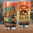Camping And Music Are My Therapy Stainless Steel Tumbler Perfect Gifts For Camping Lover Tumbler Cups For Coffee/Tea, Great Customized Gifts For Birthday Christmas Thanksgiving