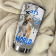 French Bulldog Let's Travel The World Stainless Steel Tumbler Perfect Gifts For Dog Lover Tumbler Cups For Coffee/Tea, Great Customized Gifts For Birthday Christmas Thanksgiving