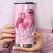 Breast Cancer Fighter Stainless Steel Tumbler Perfect Gifts For Breast Cancer Awareness Tumbler Cups For Coffee/Tea, Great Customized Gifts For Birthday Christmas Thanksgiving