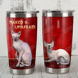 Sphynx Cat Naked And Unafraid Red Stainless Steel Tumbler Perfect Gifts For Cat Lover Tumbler Cups For Coffee/Tea, Great Customized Gifts For Birthday Christmas Thanksgiving