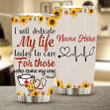 Personalized Nurse I Will Dedicate My Life Today To Care For Those Who Come My Way Sunflower Stainless Steel Tumbler Perfect Gifts For Nurse Tumbler Cups For Coffee/Tea, Great Customized Gifts For Birthday Christmas Thanksgiving