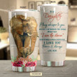 Personalized Elephant Flower To My Daughter From Mom I Am The Storm Stainless Steel Tumbler Perfect Gifts For Elephant Lover Tumbler Cups For Coffee/Tea, Great Customized Gifts For Birthday Christmas Thanksgiving