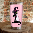 Black Cat Breast Cancer In October We Wear Pink Stainless Steel Tumbler, Tumbler Cups For Coffee/Tea, Great Customized Gifts For Birthday Christmas Thanksgiving