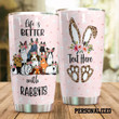Personalized Life Is Better With Rabbits Stainless Steel Tumbler Perfect Gifts For Rabbit Lover Tumbler Cups For Coffee/Tea, Great Customized Gifts For Birthday Christmas Thanksgiving