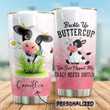 Personalized Cow Bucke Up Buttercup Stainless Steel Tumbler Perfect Gifts For Cow Lover Tumbler Cups For Coffee/Tea, Great Customized Gifts For Birthday Christmas Thanksgiving