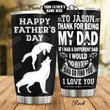 Personalized Wolf Dad Thanks For Being My Dad From Kids Stainless Steel Tumbler Perfect Gifts For Wolf Lover Tumbler Cups For Coffee/Tea, Great Customized Gifts For Birthday Christmas Thanksgiving Father's Day