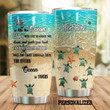 Personalized Turtle Life Is Like The Ocean Stainless Steel Tumbler Perfect Gifts For Turtle Lover Tumbler Cups For Coffee/Tea, Great Customized Gifts For Birthday Christmas Thanksgiving