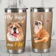 Bulldog Heart My Angel Has Paw Stainless Steel Tumbler Perfect Gifts For Dog Lover Tumbler Cups For Coffee/Tea, Great Customized Gifts For Birthday Christmas Thanksgiving