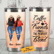 Personalized Black Girl Bestie Coffee And Friends Make The Perfect Blend Stainless Steel Tumbler Perfect Gifts For Best Friend Tumbler Cups For Coffee/Tea, Great Customized Gifts For Birthday Christmas Thanksgiving