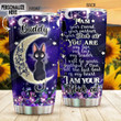 Personalized Black Cat Sitting On The Moon Till The Last Beat Of My Heart Stainless Steel Tumbler Perfect Gifts For Black Cat Lover Tumbler Cups For Coffee/Tea, Great Customized Gifts For Birthday Christmas Thanksgiving