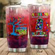 Autism Using A Different Road Map Stainless Steel Tumbler, Tumbler Cups For Coffee/Tea, Great Customized Gifts For Birthday Christmas Thanksgiving