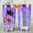 Personalized Black Girl Rose Black Woman Beautiful Magic Stainless Steel Tumbler Perfect Gifts For Daughter Girlfriend Wife Tumbler Cups For Coffee/Tea, Great Customized Gifts For Birthday Christmas Thanksgiving