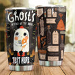 Personalized Halloween Ghost's Afraid Of The Dark Stainless Steel Tumbler Perfect Gifts For Ghost Lover Tumbler Cups For Coffee/Tea, Great Customized Gifts For Birthday Christmas Thanksgiving Halloween