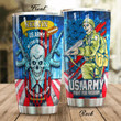 Personalized US Army Fight For Freedom Stainless Steel Tumbler Perfect Gifts For Us Army Tumbler Cups For Coffee/Tea, Great Customized Gifts For Birthday Christmas Thanksgiving